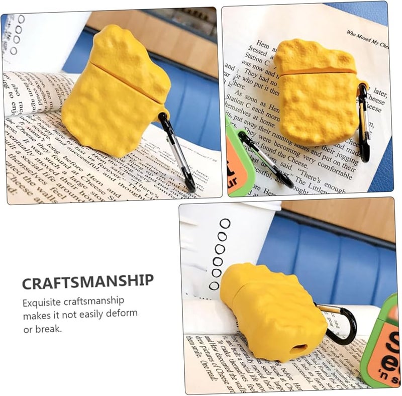 Balacoo Yellow Silicone Earphone Case Cover with Chain Portable and Flexible Design - Image 3
